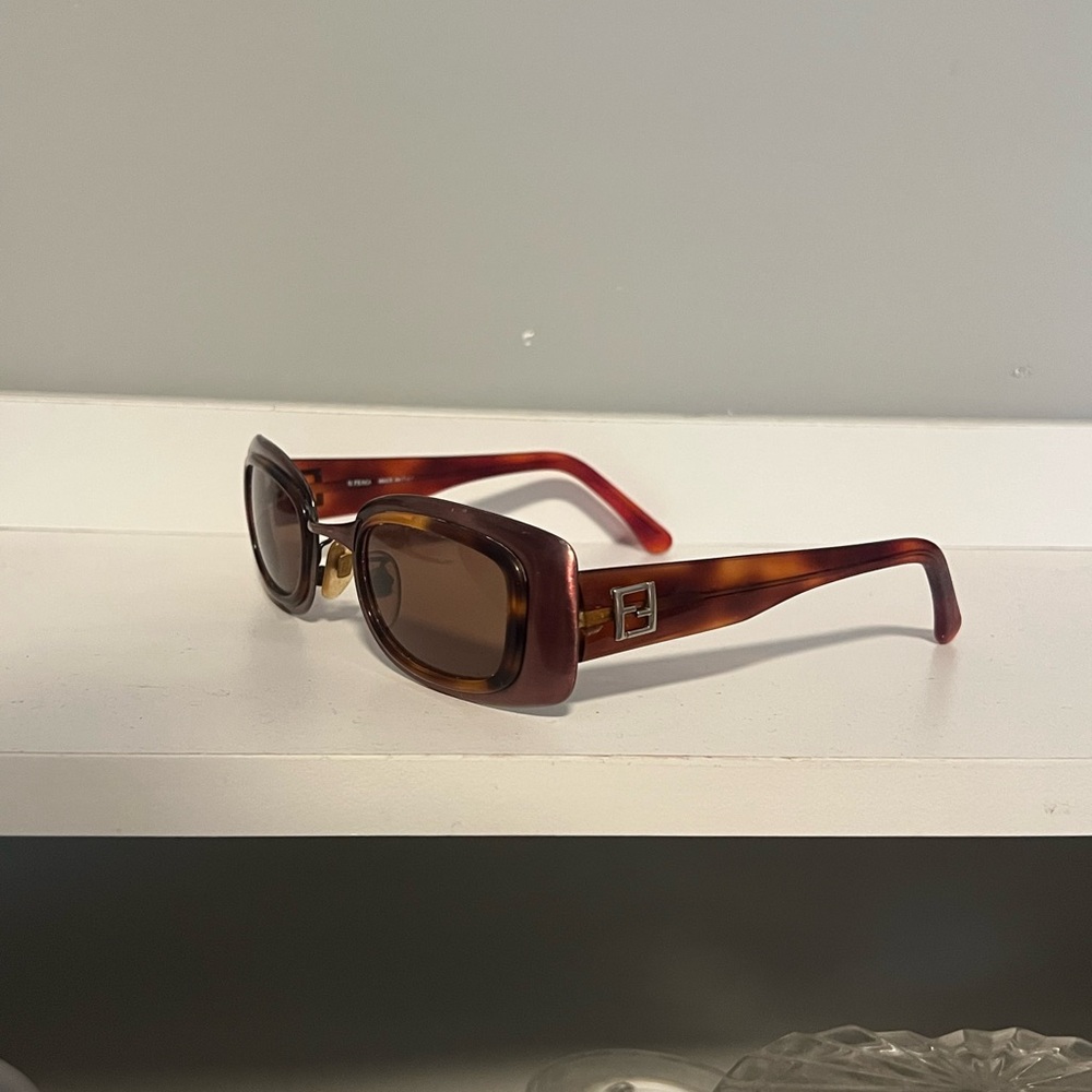 Vintage Fendi 2003 Tortoishell/pink square frame sunglasses